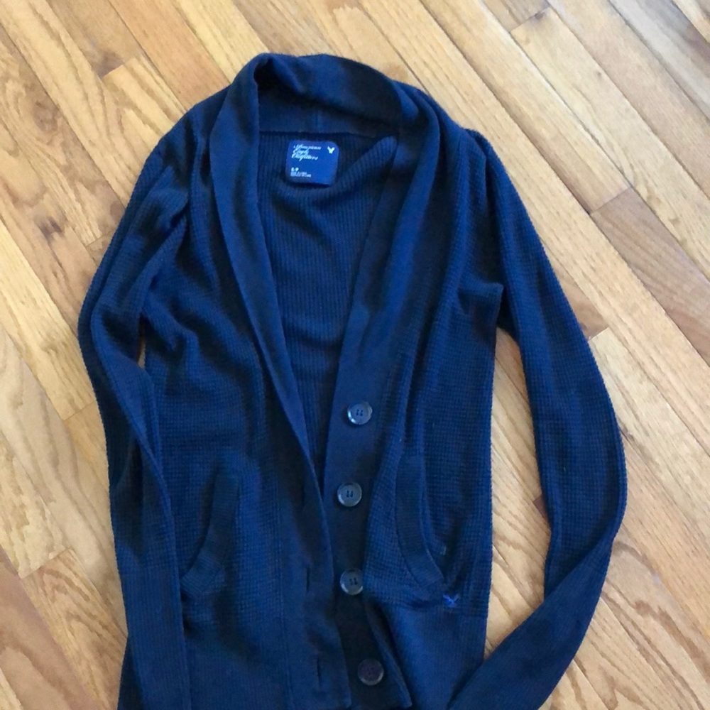 American Eagle Navy button sweater Size S Ladies